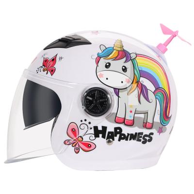 China Long Lasting Battery Electric Four Seasons Half Helmet Summer Electric Motorcycle Boy Girl Baby Four Season Kids Children's Helmet for sale