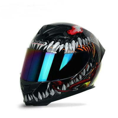 China Four Seasons Cool Full Cover Venom Motorcycle Helmet Full Face Road Motorcycle Helmet SLKE Taillight Safety Motorcycle Racing Helmet for sale