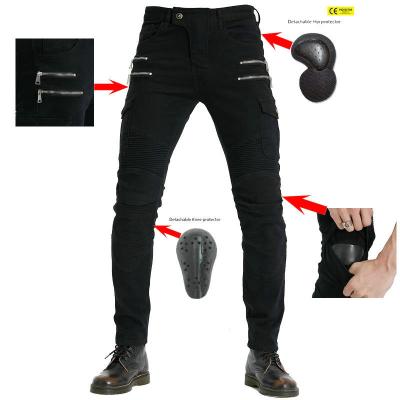 China SLKE Cycling CE Anti-UV Straight Loose Anti-Drop Men's Jeans Gear Off-Road Motor Protector Pants for sale