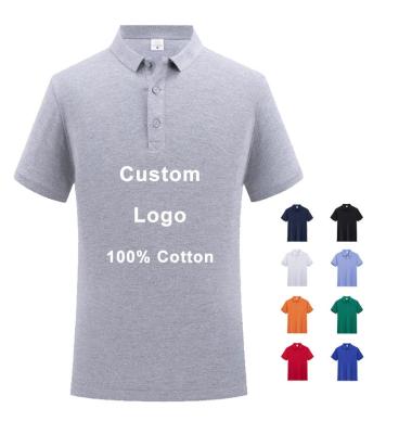 China Breathable 100% Golf Logo Polo Shirts High Quality Cotton T-shirt Manufacturer Blank Plain Custom T-shirt Mens Polo Tshirts For Men for sale