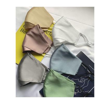 China Fabric Washable Custom Logo Satin Face Mask 6a Grade 100% Silk Mulberry Silk Facemask With Elastic Band for sale