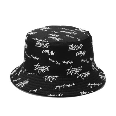 China Fashion Designer Reversible Custom Logo Allover Printed and Cotton Fisherman Bucket Hat With Embroidered Private Label Label for sale