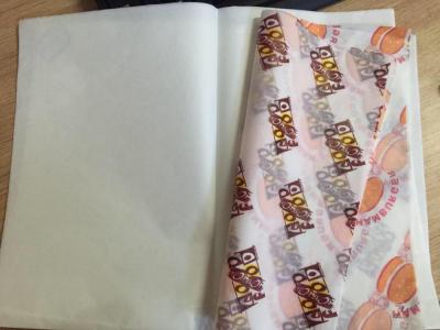 China Food Grade Greaseproof Custom Logo Printed Sandwich Greaseproof Paper for sale