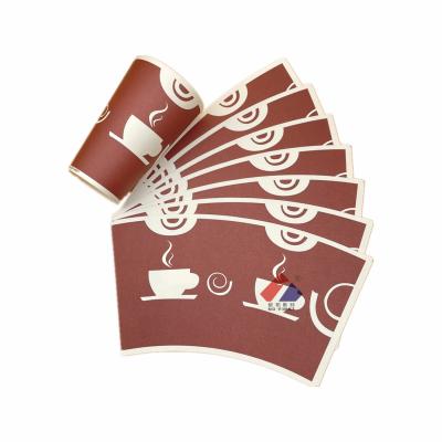 China Factory Disposable Coffee Paper Cups Beverage Espresso Paper Cup Fan Disposable Hot Fan for sale