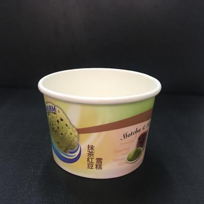 China High Quality Disposable Waterproof Paper Bowl Ice Cream Paper Cup With Lid Spoon Paper Cup for sale