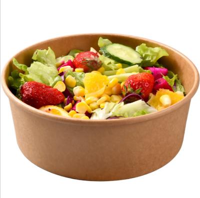 China Disposable Salad Bowl Wrapping Paper Disposable Paper Salad Bowl for sale