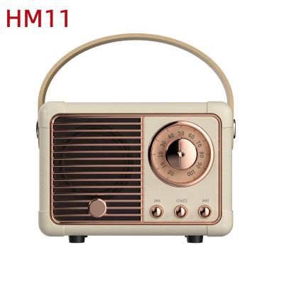 China Yes 2021 Hot Sale HM11 Retro Small Mini Retro Speaker Gift Wireless for Blue Tooth Speaker with FM Radio for sale