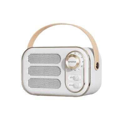 China Latest Style DW13 Function Phone Speaker Handheld Mini Woofer Speaker With FM Radio Lovely Vintage Portable Wireless Radio for sale