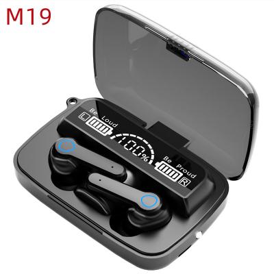 China hot selling headphones M19 In-ear M19 TWS Wireless Earbuds LED display stereoscopic M19 headphones tws m19 for sale