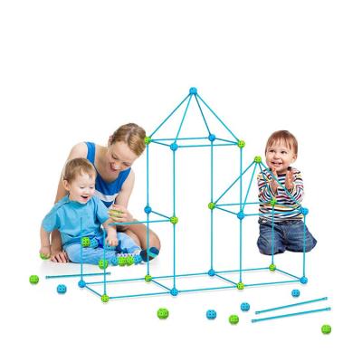 China Glowing Educational Fun FLASHING Toy Children's Tent Fort Building Builder Toy Fort Building Kit DIY Rod Forts for sale