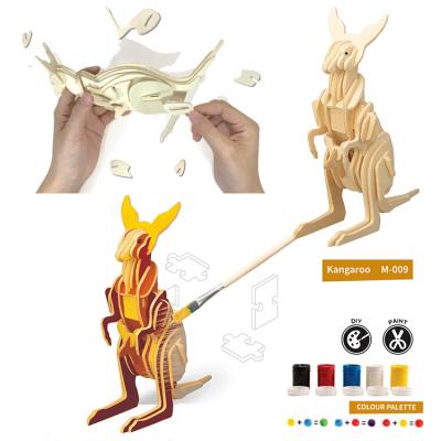 China DIY TOY 3D Puzzle Woodworking DIY Kit Toy Animal Wooden Model Building Toys for sale