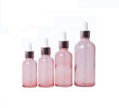 China Hot Selling 30ml Personal Care Dropper Glass Bottle Rose Gold Dropper Glass Bottle 1oz for sale