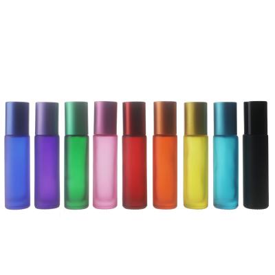 China Personal Care 10ml Matte Bottle Cosmetic Glass Rolling Bottle for sale