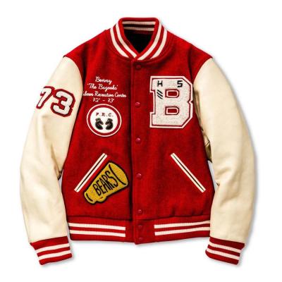 China Custom Wholesale Unisex Reversible Logo Embroidery Letterman Varsied Baseball Jackets for sale