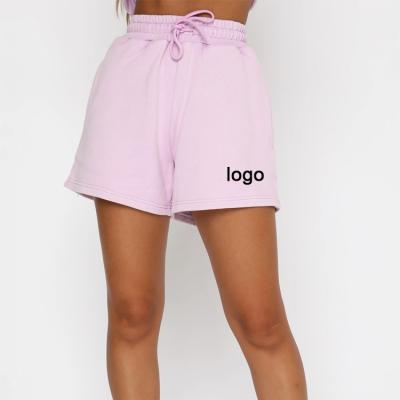 China Custom Logo Breathable 100% Cotton Women Sweat Shorts Plus Size Womens Gym Shorts for sale