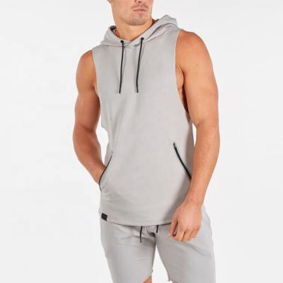 China Hot Sale New Design QUICK DRY Printed Muscle Mens Sleeveless Hoodies Invest Stringer Tank Tops Men Custom Hoody Gym Bodybuilding for sale