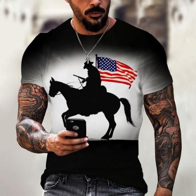 China American Hot Selling Anti-wrinkle Men's Horse Image Theme Style Vintage 3d T-shirt Transfer Paper T-shirts for sale