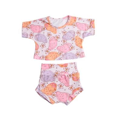 China 2021 Summer Baby Girls Kids Casual Short Sleeve Shirt Match Bummies Set Children Clothing Outfits for sale