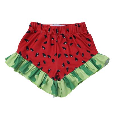 China Breathable Hot Selling Items Girls Bottoms Ruffle Style Shorts Baby Kids Watermelon Shorts for sale