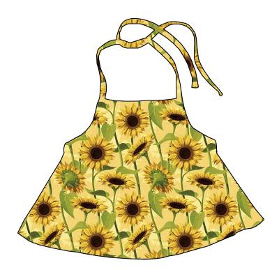 China Breathable Halter Top Sleeveless Wrap Shirts Sunflower Printing Kids Gear Halter Top Clothes Summer Toddler Toddler for sale