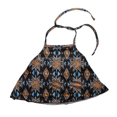 China Breathable Trendy Aztec Print Clothing For Kids Toss Girl Summer Halter Top Kids Backless Top for sale