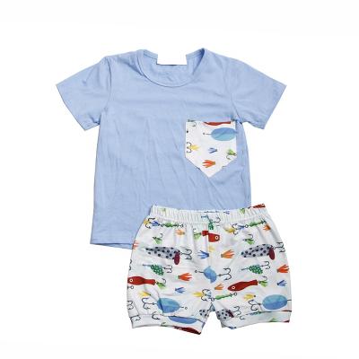 China Boy's Casual Clothing Sets Two-Piece Baby Summer Casual Kids Outfits Cartoon Printing Shirts Shorts Kids Clothes for sale