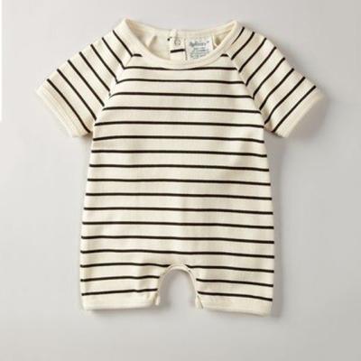 China 100% Cotton Infant Kids Baby Boy Clothes Casual Colorful Striped Cotton Clothes Infant Romper for sale