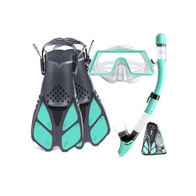 China Used for water sports such as factory direct sale diving equipment set food grade silicone snorkeling mask snorkeling fin set for sale