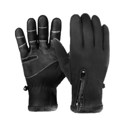 China Comfortable/Breathable/Durable Fleece Touch Screen Zipper Recycling Gloves Autumn And Winter Outdoor Warm Windproof Mountaineering Ski Gloves for sale