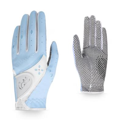 China Wholesale New PU Golf Gloves Womens Golf Pu Leather With Non-slip Granule Gloves for sale