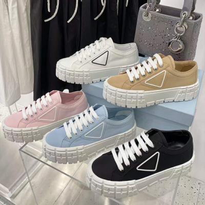 China 2022 Summer New Triangle Sweat-absorbent Standard Heightened Casual White Platform Shoes Women Canvas Shoes for sale