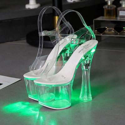 China Size Increasing Hot Luminous Sexy Exotic Stripper Shoes For Girls Night Club With High Quality for sale