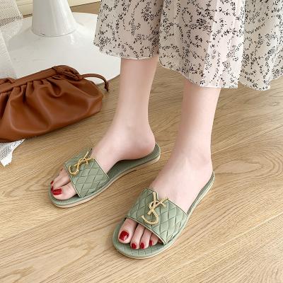 China Height Increasing Drop Shipping 2022 Summer Beach Slippers Ins Ti Tide Fashion Trend Outdoor Flat Slippers for sale