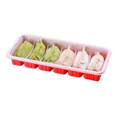 China Former PP six-grid dumpling packing box thickened and durable, and can be customized with microwave support for sale