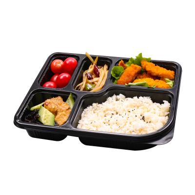 China PP thickened five-grid set lunch box thickened and durable microwave heating business set lunch box supports customization for sale