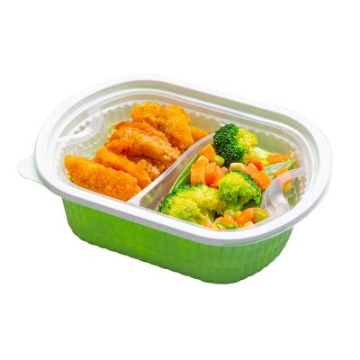 China PP Top And Lower Layered Packaging Box One Time Bento Box Two Color Optional Environmentally Friendly Take Out Box Can Be Customized for sale