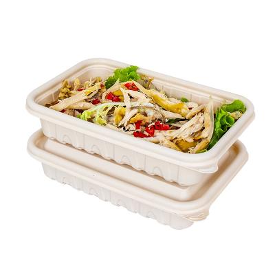 China Cornstarch Raw Materials Bio Snacks Packing Box Can Be Customized Place Fast Food Box Once Environmentally Friendly Lunch Box Can Be Customized for sale