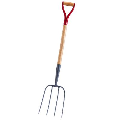 China CARBON STEEL D HANDLE STEEL 4 FORK FERTILIZER HEAVY DUTY WOODEN FORK FOR DIGGING for sale