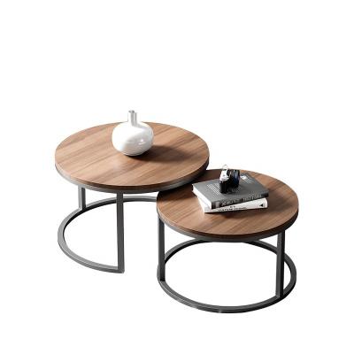 China Adjustable (height) coffee table set living room coffee table set of log and metal furniture for sale