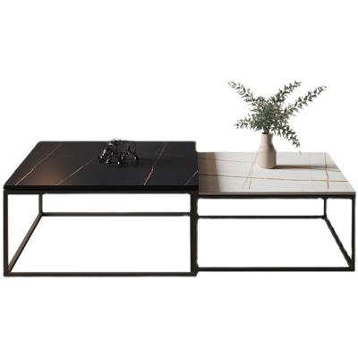 China Designer Square Wood Center Table Brief Coffee Table Modern Extendable Gray Top Living Room Tea Table For Sale for sale