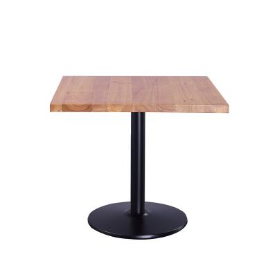 China Industrial Wood And Metal Square Restaurant Wooden Dining Tables for sale