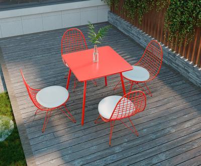 China Durable Popular Multicolor Garden Metal Table Chairs Sets Dining Furniture for sale