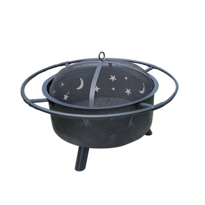 China Wholesale Wood Burning Fire Stocked Pit Starry Sky Pattern Garden Firepit for sale