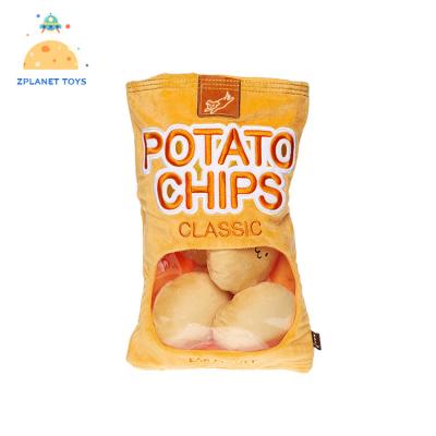 China Viable Creative Fast Food Toy Plush Potato Chips Squeaky Dog Chew Toys for sale