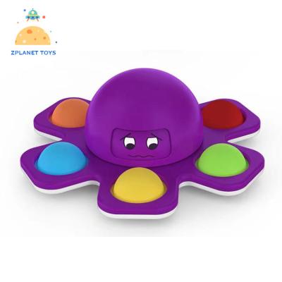 China Adults Factory Price Reverse Push Bubble Face Wiggle Sensory Spinner Toy for sale