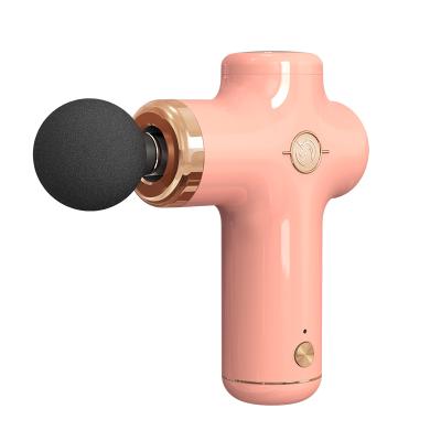 China Body Pink 3 Speed ​​Adjustable Vibration Mini Small Electric Body Tissue Thruster Percussion Muscle Massager Deep Gun with 4 Heads for sale