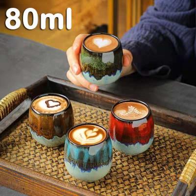 China Hot Selling Stocked Customized 80ml Handmade Ceramic Cup Ceramic Coffee Mug Eco-friendly Without Saucer Tea Cups for sale