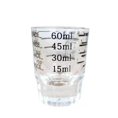 China Best Stocked Selling Small Measuring Cup Glass Measure For Espresso Coffee 60ml Small Milk Cup for sale