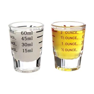 China Stocked Small Borosilicate Glass Measuring Cup Measuring Cup For Espresso Coffee 60ml Small Milk Cup for sale