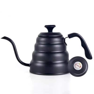 China Sustainable Hot Sale V60 Coffee Tea Making Tools Stainless Steel Gooseneck Drip Brewing Spill Over Coffee Kettle With Thermometer for sale